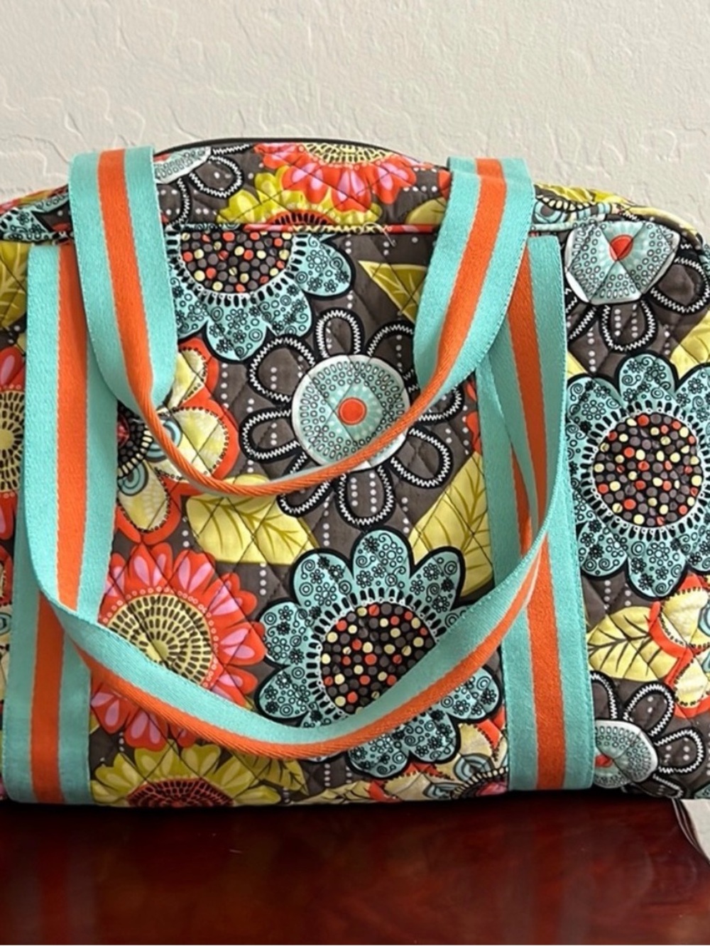 Vera Bradley "Flower Shower" Duffel Travel Bag Retired Pattern